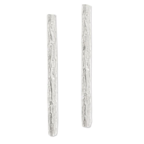 Alternate image for Sterling Silver Wood-Shaped Drop Earrings from Bali Sylvan Essence