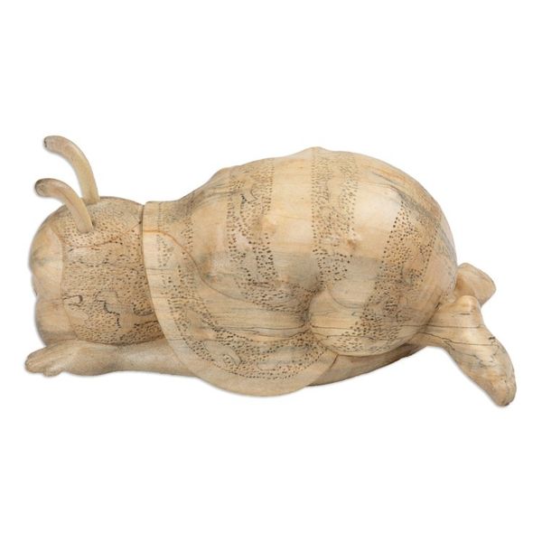Alternate image for Whimsical Wood Sculpture of a Snail Man Hand-Carved in Bali Relaxed Snail Man