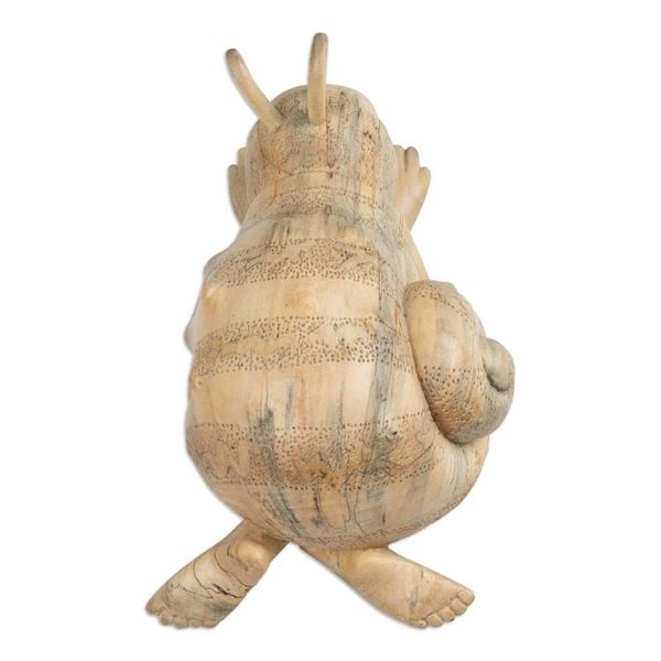 Alternate image for Whimsical Wood Sculpture of a Snail Man Hand-Carved in Bali Relaxed Snail Man