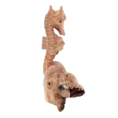 Alternate image for Hand-Carved Wood Seahorse Figurine from Bali Seahorse
