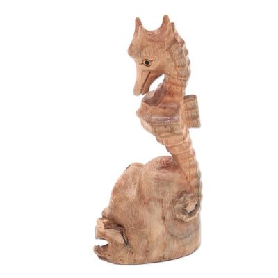 Alternate image for Hand-Carved Wood Seahorse Figurine from Bali Seahorse