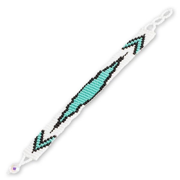 Alternate image for Fair Trade Mint and White Glass Beaded Wristband Bracelet Vital Harmony
