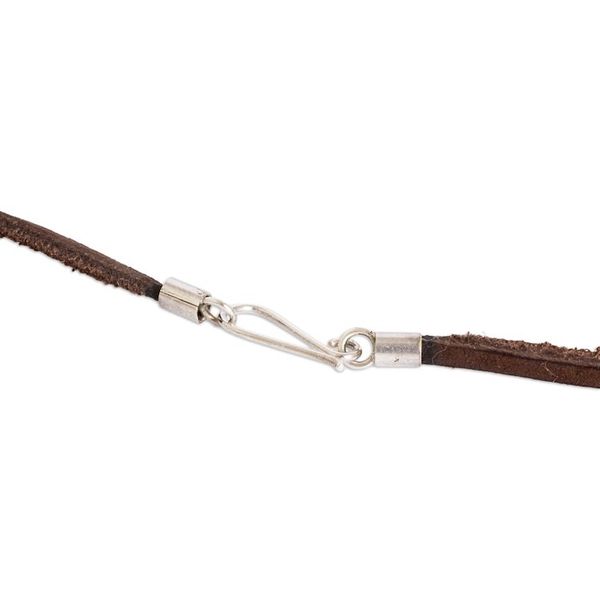 Alternate image for Coconut Shell and Lava Stone Kat Sign Pendant Necklace Dream Seeker