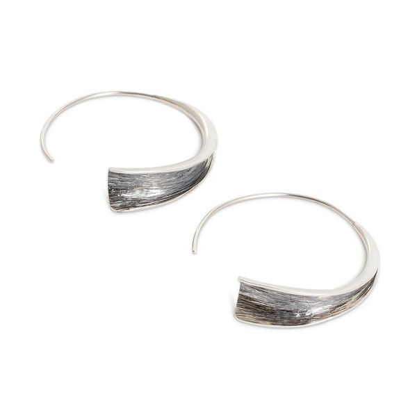Alternate image for Modern Textured Sterling Silver Drop Earrings from Guatemala Anticlastic Flair