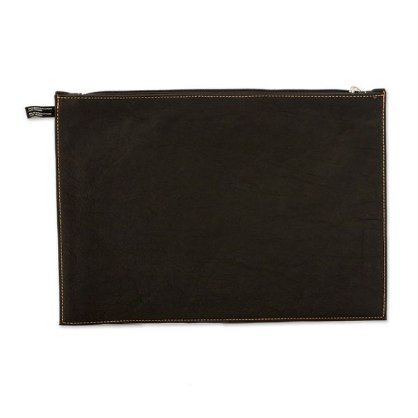 Alternate image for 100 Recycled Leather Cosmetic Bag with Zippered Closure Refined Space