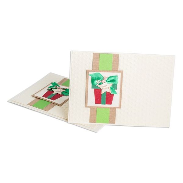 Alternate image for Handcrafted Pair of Gift-Themed Christmas Greeting Cards Love and Peace