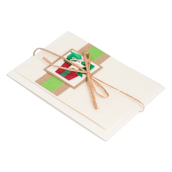 Alternate image for Handcrafted Pair of Gift-Themed Christmas Greeting Cards Love and Peace