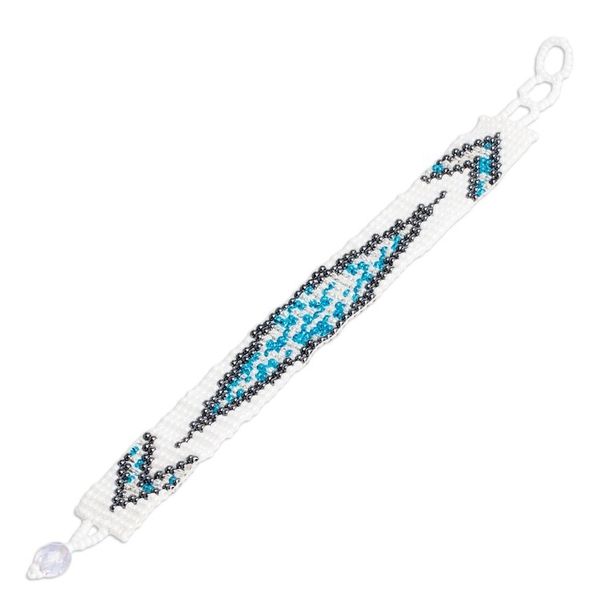 Alternate image for Mosaic-Inspired Blue and White Glass Bead Wristband Bracelet Heaven Harmony