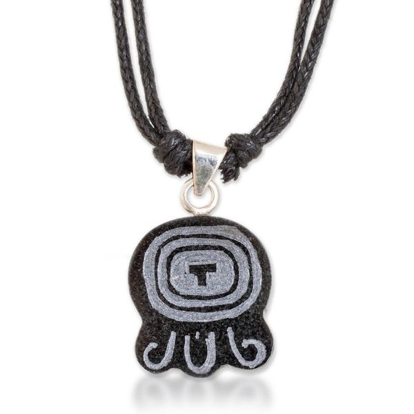 Alternate image for Jade Pendant Necklace with Mayan Transformation Nahual Motif Mayan Transformation