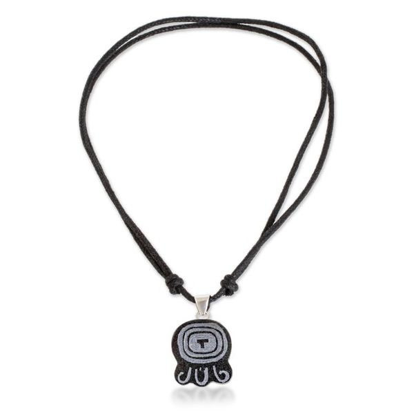Alternate image for Jade Pendant Necklace with Mayan Transformation Nahual Motif Mayan Transformation