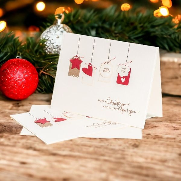 Alternate image for Handcrafted Pair of Christmas Greeting Cards with Envelopes Love Gifts