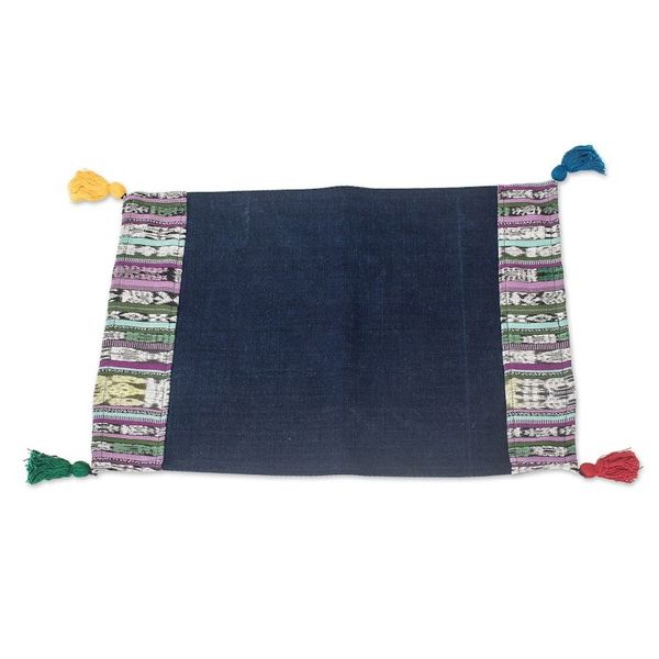 Alternate image for Set of Four Handwoven Cotton Placemats with Colorful Tassels Land of Traditions