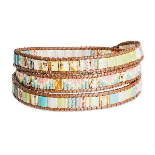 Alternate image for Handcrafted Glass Beaded Wrap Bracelet from Guatemala Santa Fe