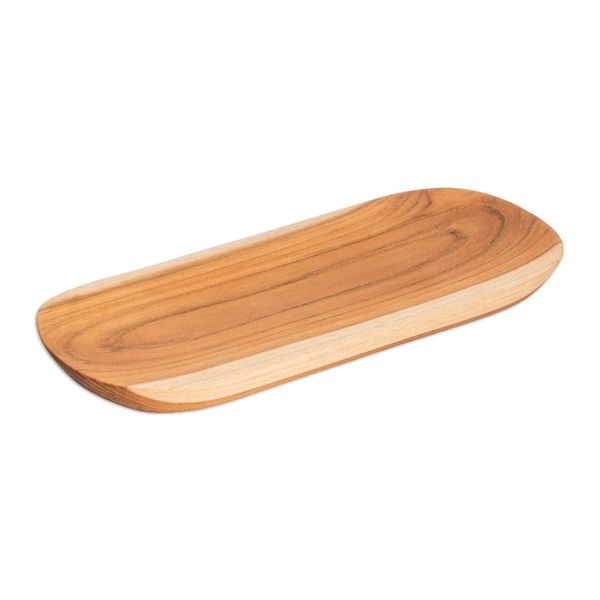 Alternate image for Eco-Friendly Sushi Plate Carved from Sustainable Teak Wood Delicious Cravings