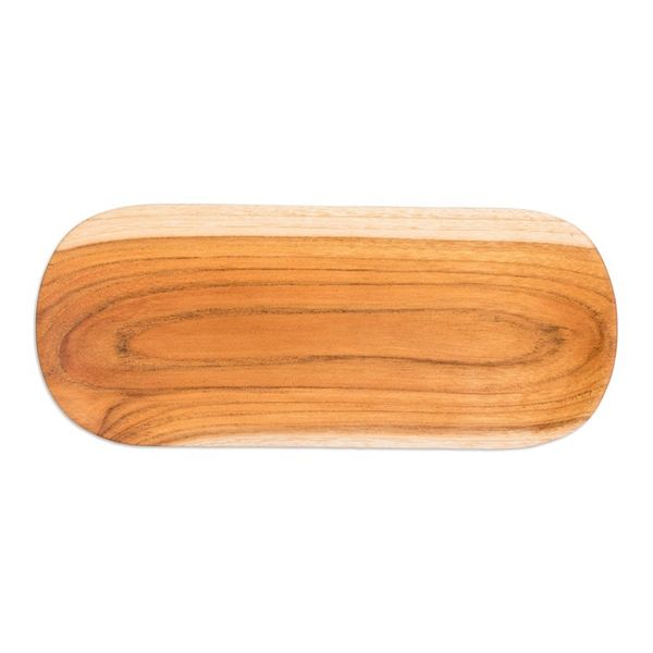 Alternate image for Eco-Friendly Sushi Plate Carved from Sustainable Teak Wood Delicious Cravings