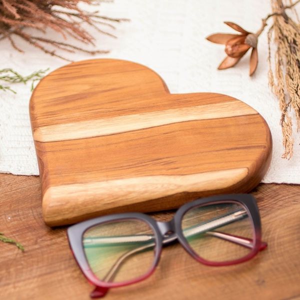 Alternate image for Heart-Shaped Teak Wood Cheese Board Hand-Carved in Guatemala Love Elixir