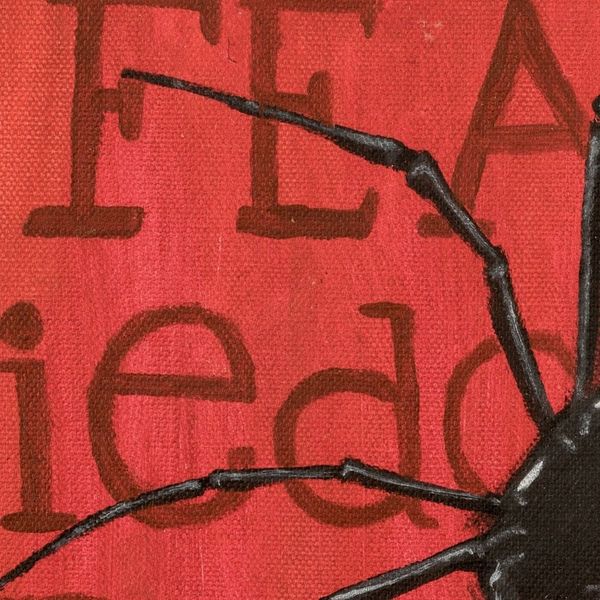 Alternate image for Spider and Fear-Themed Acrylic on Canvas Board Painting Phobos