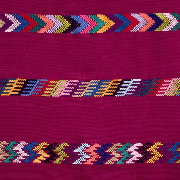 Alternate image for Handloomed Striped Fuchsia Cotton Table Runner with Fringes Route to the Garden