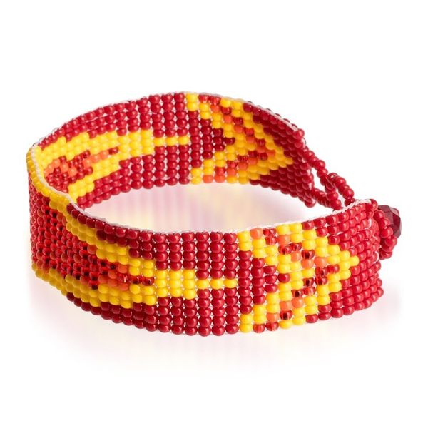 Alternate image for Summer-Themed Glass Beaded Wristband Bracelet in Warm Hues Summer Harmony