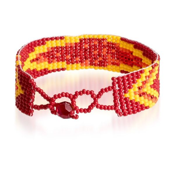 Alternate image for Summer-Themed Glass Beaded Wristband Bracelet in Warm Hues Summer Harmony