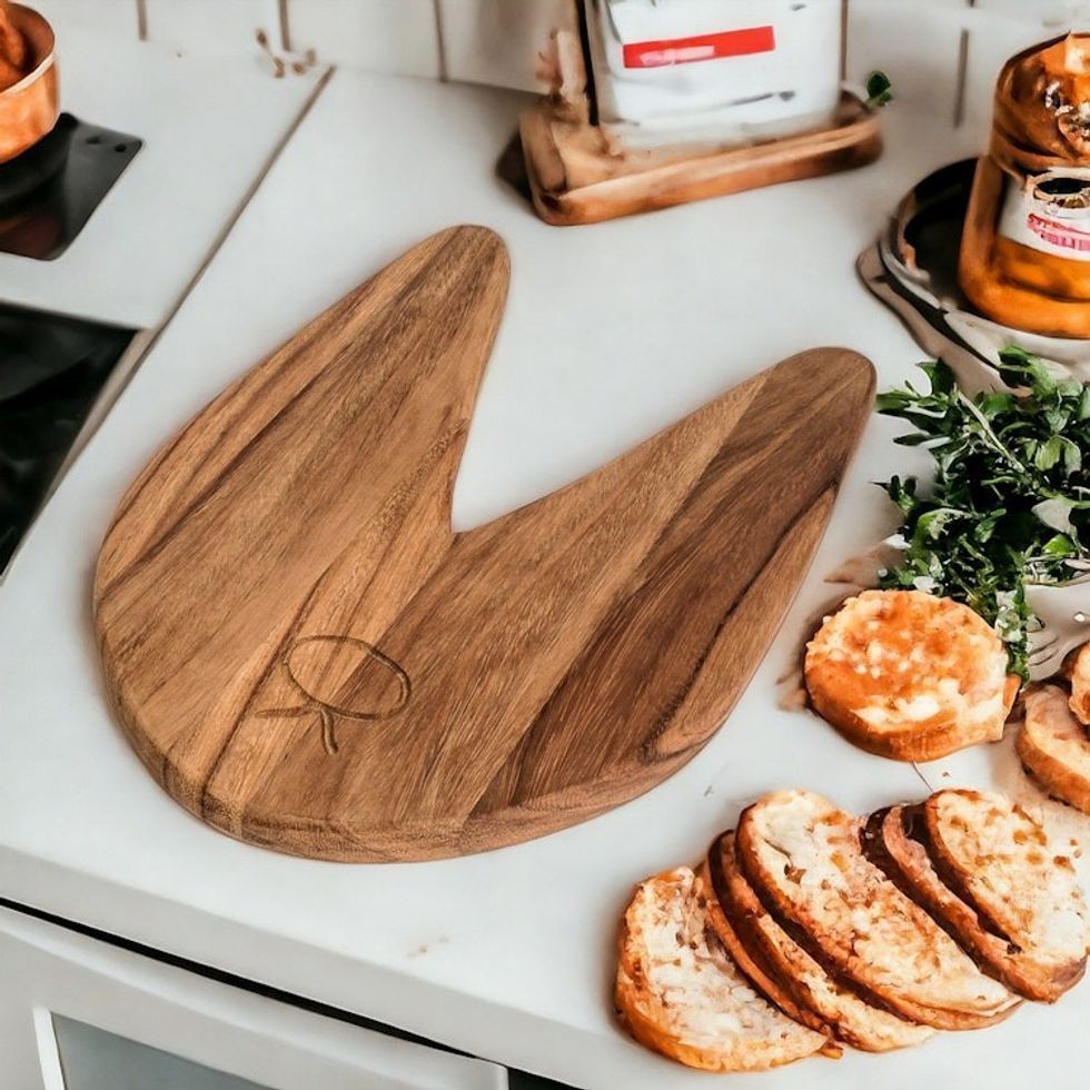 Hand-Carved Rabbit-Shaped Teak Wood Cheese Board 'Bunny Delight'