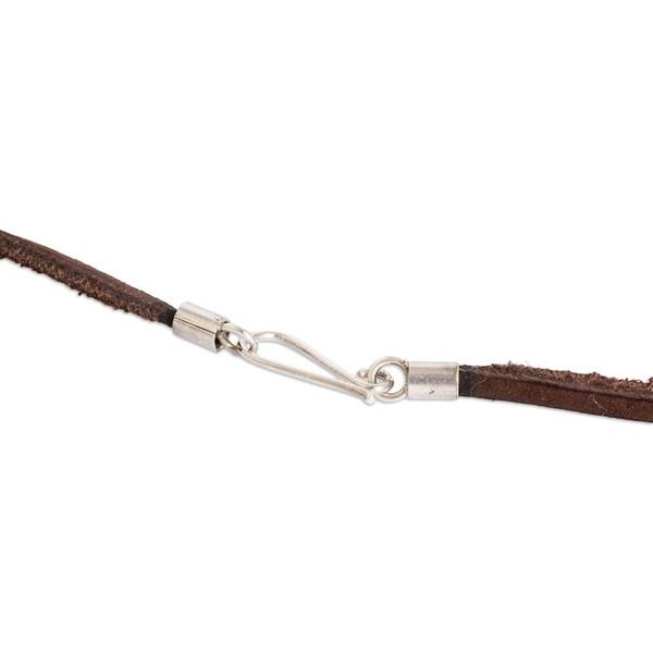 Alternate image for Coconut Shell and Lava Stone Kame Sign Pendant Necklace Inner Rebirth