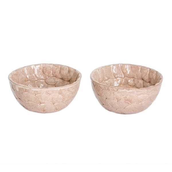 Alternate image for Handcrafted Textured Ceramic Condiment Bowls in Brown Homemade Flavors
