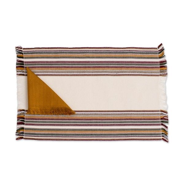 Alternate image for 4 Striped Cotton Placemat Napkin Set Handwoven in Guatemala Palopo Stripes