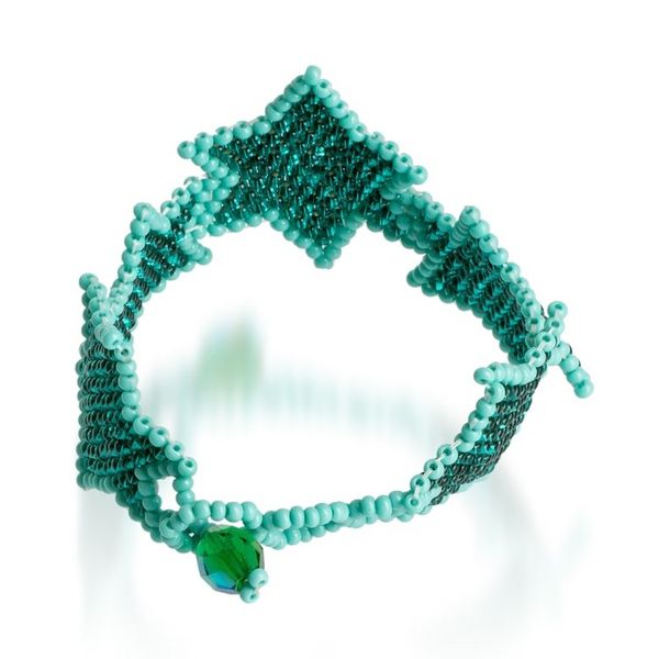 Alternate image for Aqua Turquoise Handcrafted Beaded Bracelet with Star Motif Turquoise Starlight