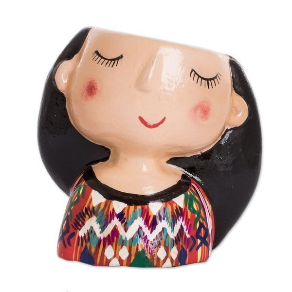 Alternate image for Whimsical Ceramic Little Girl Flower Pot Curated Gift Set Serenity Garden