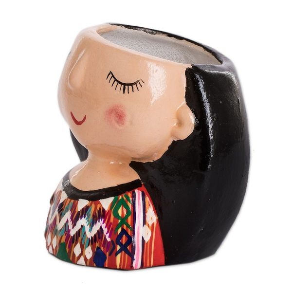 Alternate image for Whimsical Ceramic Little Girl Flower Pot Curated Gift Set Serenity Garden