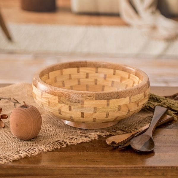 Alternate image for Eco-Friendly Reclaimed Wood Salad Bowl and Two Spoon Set Exquisite Delights