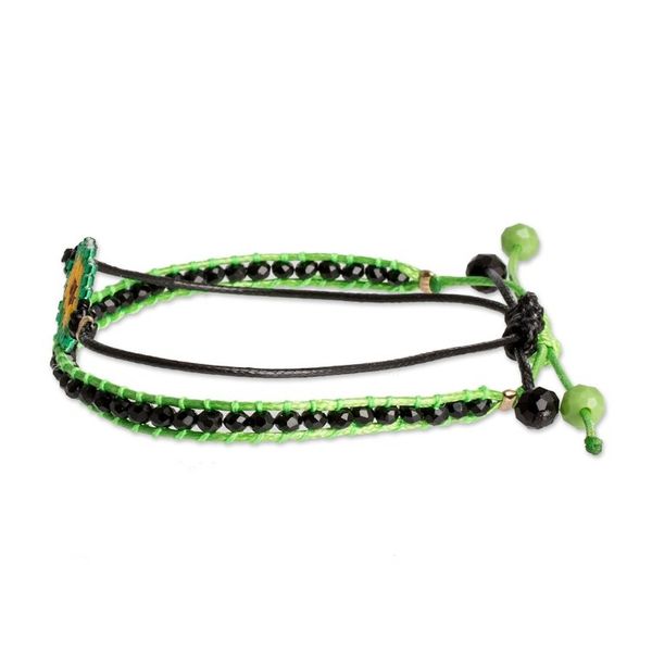 Alternate image for Set of 2 Avocado Green Glass Beaded Friendship Bracelets Avocado Bond