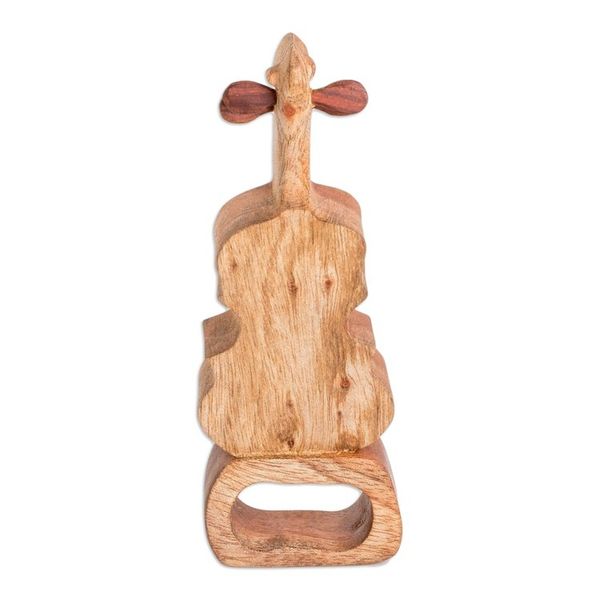 Alternate image for Violin Home Accent Carved from Sustainable Mahogany Wood Sweet Sound