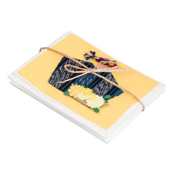 Alternate image for Set of Three Greeting Cards with Hand-Woven Cotton Accents Happiness for All