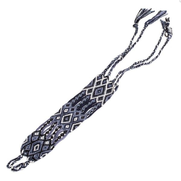 Alternate image for Artisan-Made Folk Art-Themed Grey Macrame Wristband Bracelet Grey Jewel