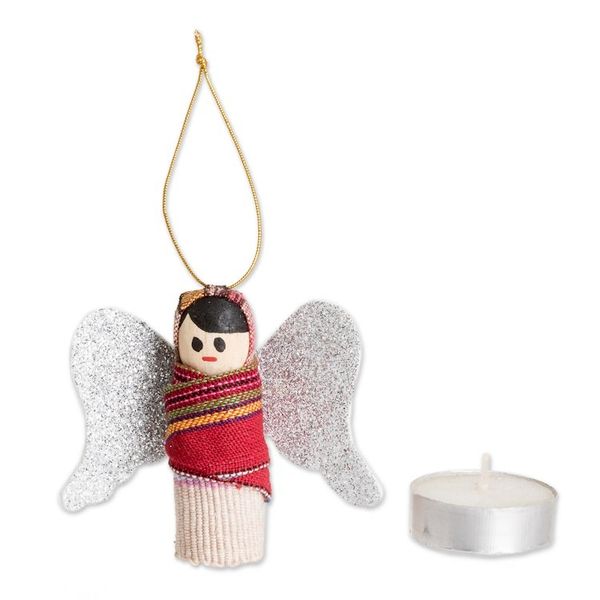Alternate image for Angel Worry Doll-Themed Wood and Cotton Ornaments Set of 3 Worry-Free Christmas