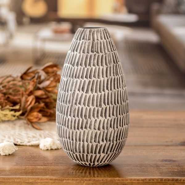 Alternate image for Handcrafted Modern Watertight Ceramic Vase from Guatemala Artisanal Elegance in Black