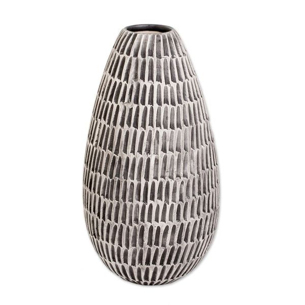Alternate image for Handcrafted Modern Watertight Ceramic Vase from Guatemala Artisanal Elegance in Black