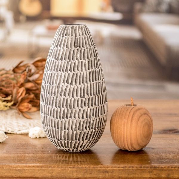Alternate image for Handcrafted Modern Watertight Ceramic Vase from Guatemala Artisanal Elegance in Black