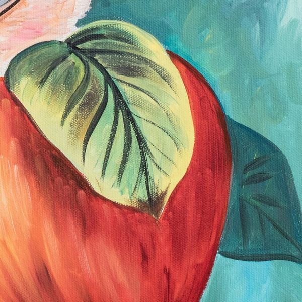 Alternate image for Nature-Themed Impressionist Oil Bird and Fruit Painting Black-Capped Chickadee