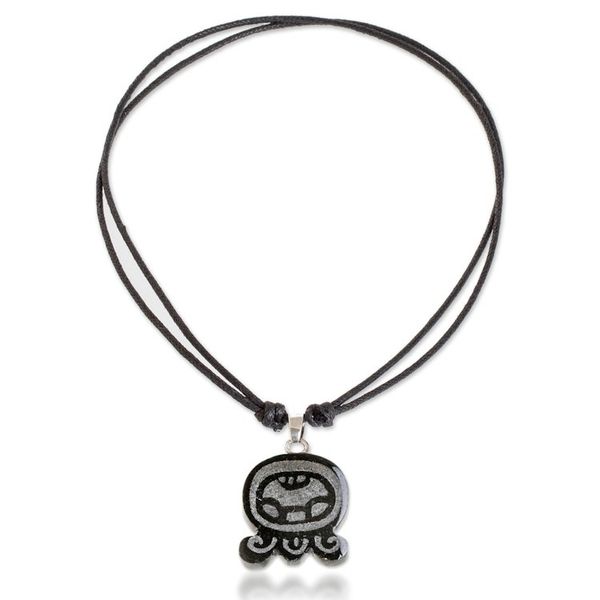 Alternate image for Jade Pendant Necklace with Mayan Abundance Nahual Theme Mayan Abundance
