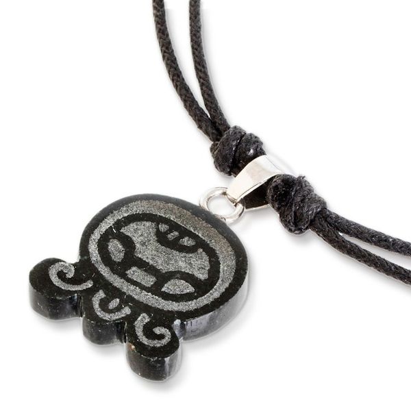 Alternate image for Jade Pendant Necklace with Mayan Abundance Nahual Theme Mayan Abundance
