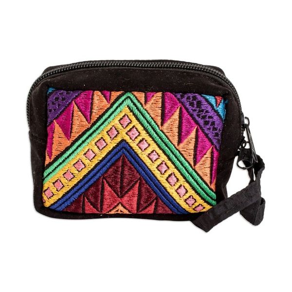 Alternate image for Hand-Woven Cotton Coin Purse Inspired by Guatemalan Textiles Elegant Versatility