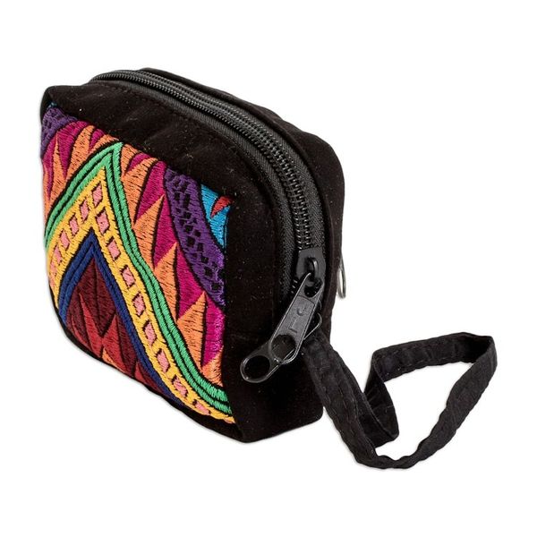 Alternate image for Hand-Woven Cotton Coin Purse Inspired by Guatemalan Textiles Elegant Versatility
