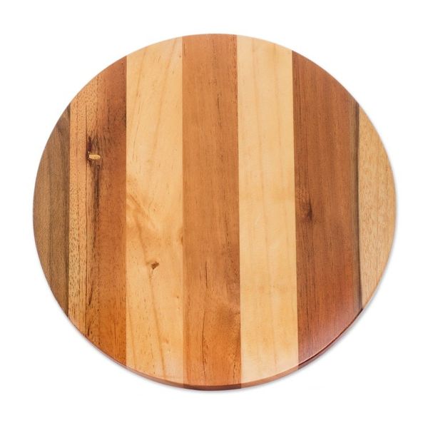 Alternate image for Handmade Round Bay Laurel, Cedar and Pinewood Cutting Board Delicious Moon