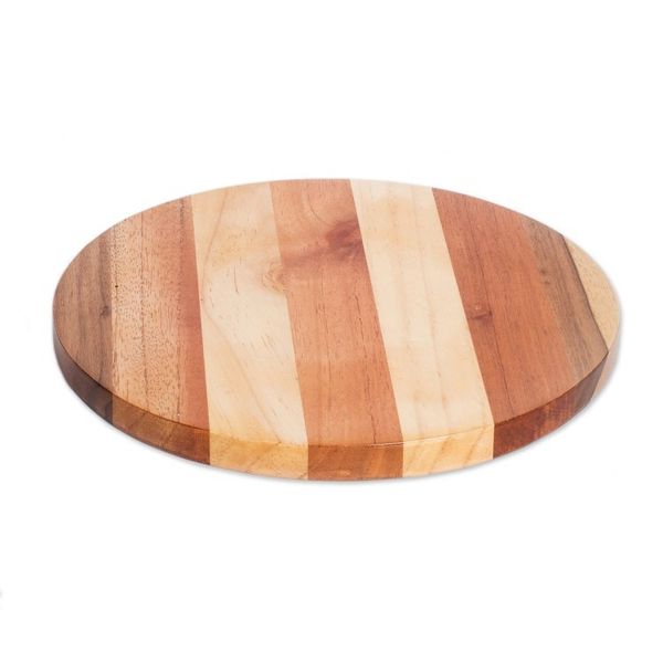 Alternate image for Handmade Round Bay Laurel, Cedar and Pinewood Cutting Board Delicious Moon