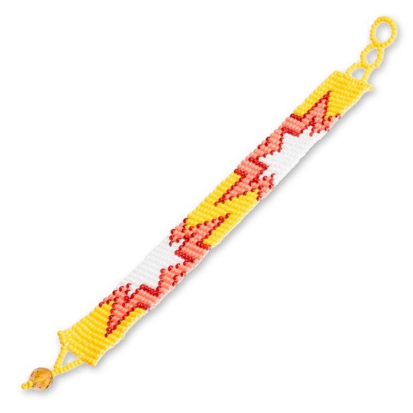 Alternate image for Star-Inspired Glass Beaded Wristband Bracelet in Warm Hues Sunrise Blast