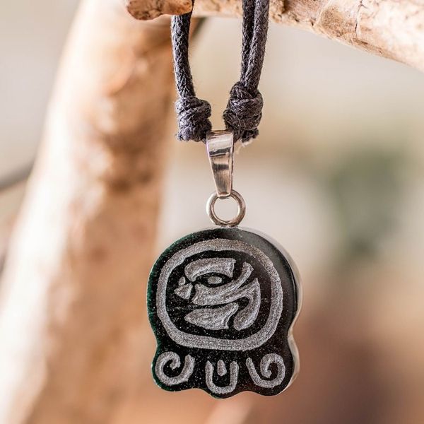 Alternate image for Jade Necklace with Mayan Transcendence Nahual Pendant Mayan Transcendence