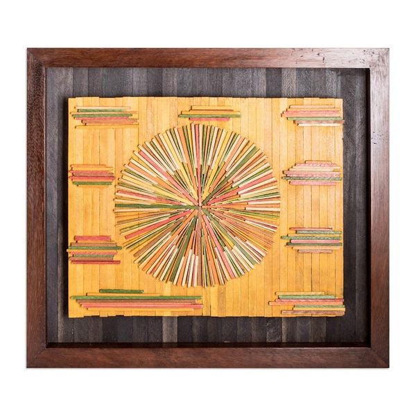 Alternate image for Abstract-Inspired Warm-Toned Wood Wall Art from Guatemala The Time Boat